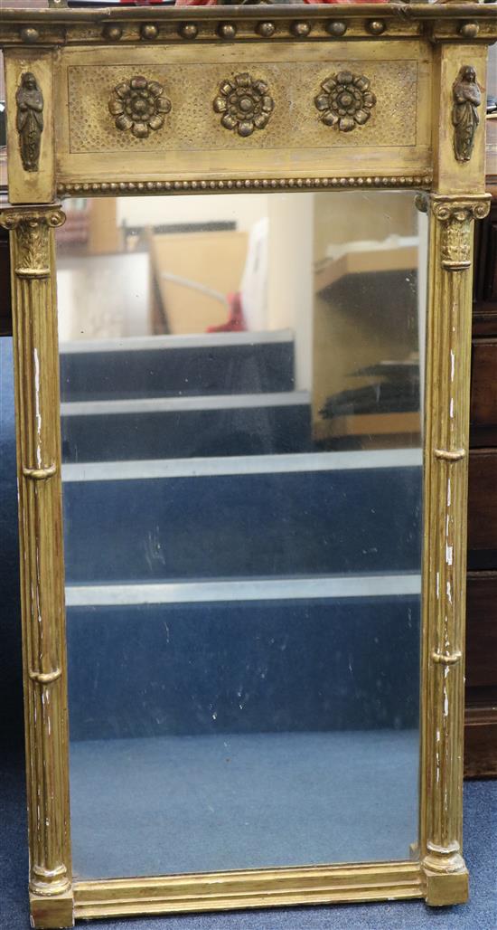 A Regency gilt frame pier glass mirror, H.96cm